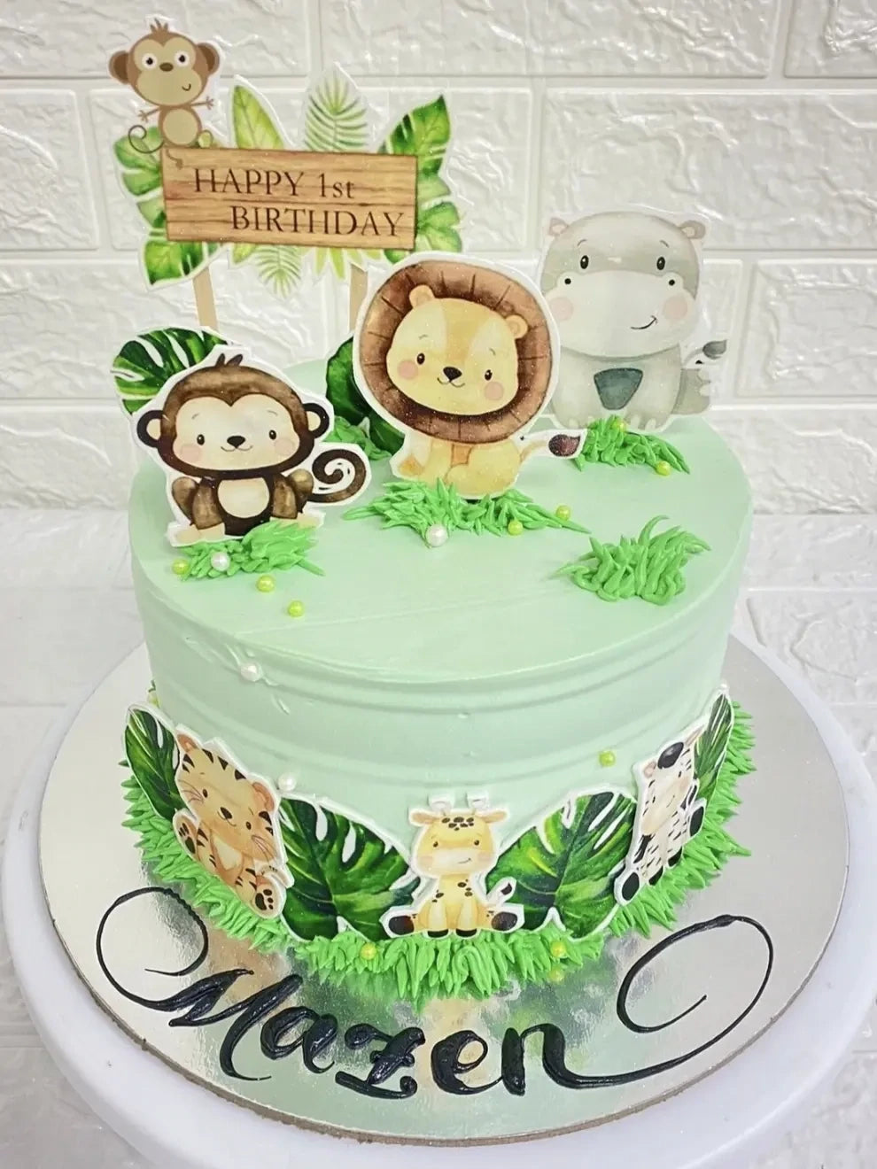Jungle Theme Buttercream Cake